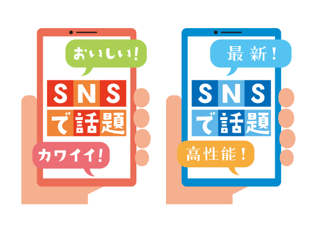 スマホに表示される「SNSで話題」のイメージ
